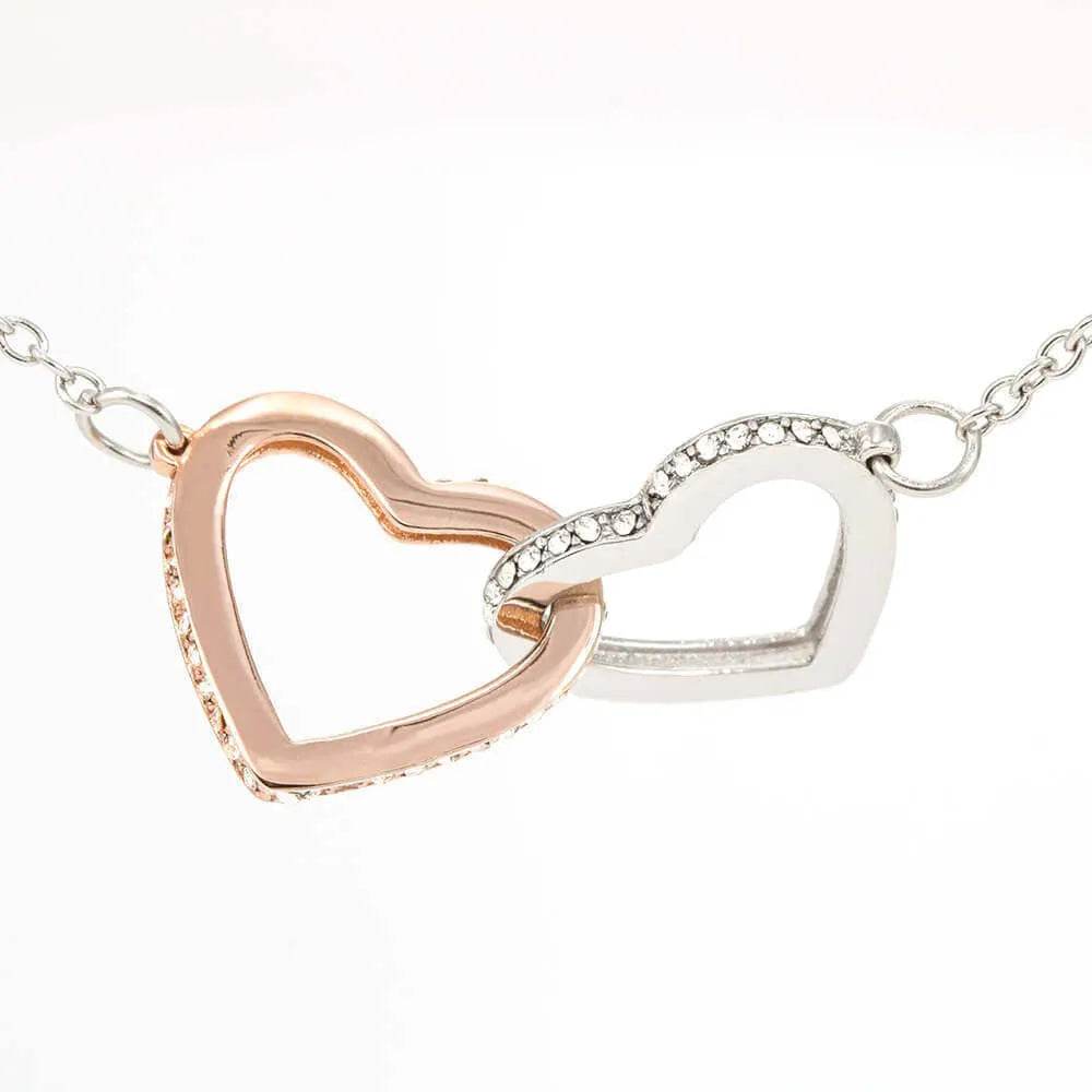 Double Heart Necklace Personalized Design Two-color Peach - Velora