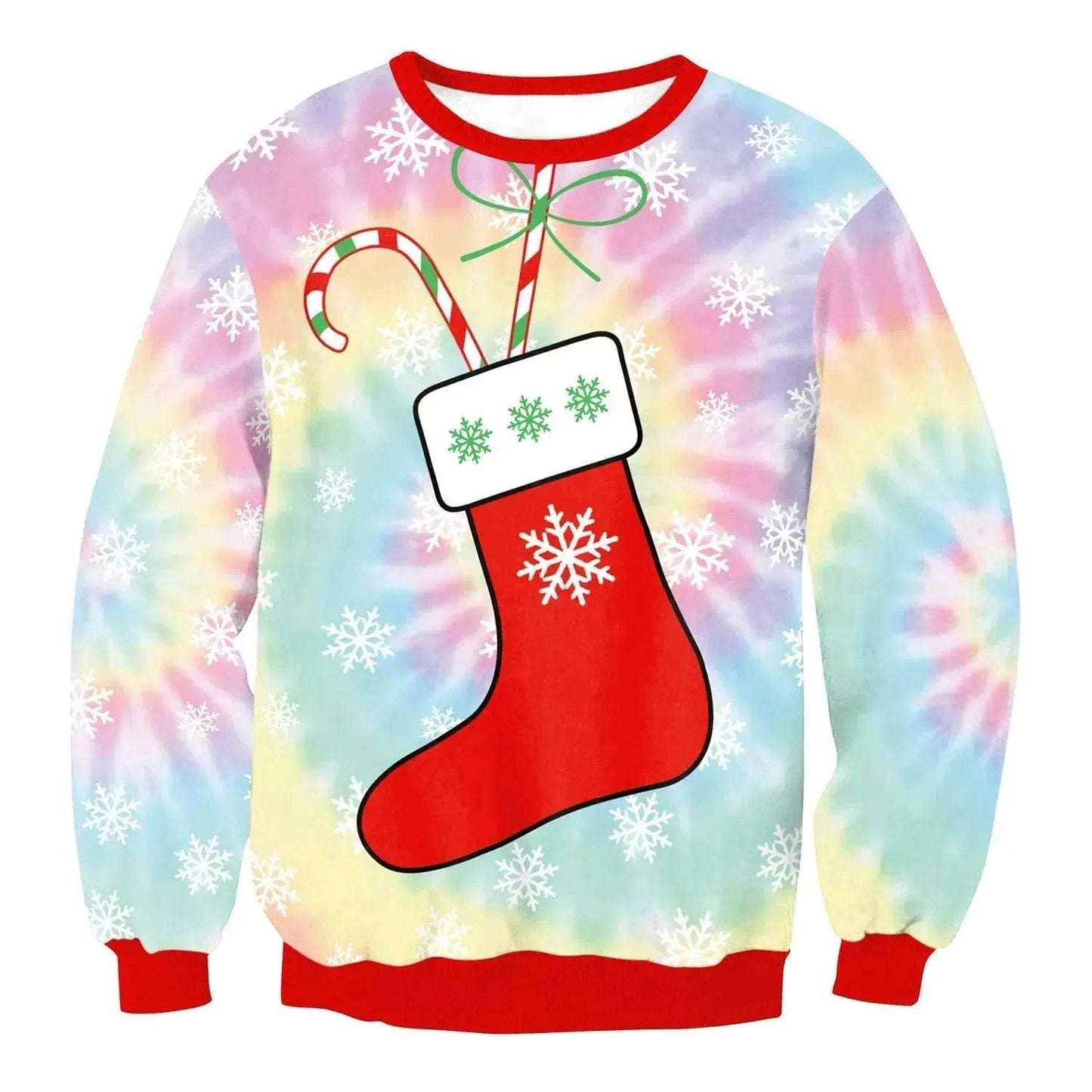 Autumn Winter Fashion Ugly Christmas Sweater Santa Elf Funny Pullover Womens Mens Print Sweaters Tops Clothing - Velora