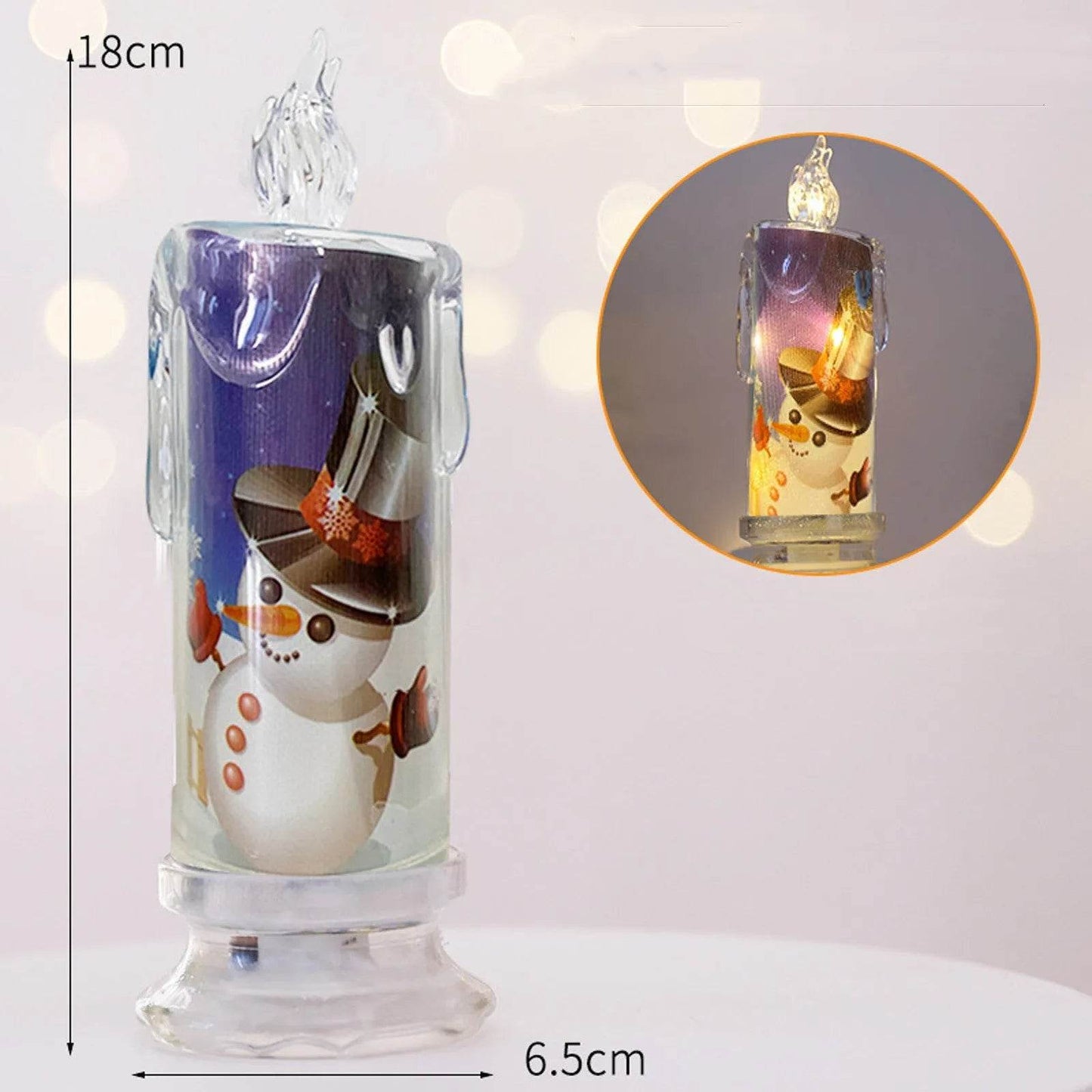 Christmas Transparent Electronic Flameless Candles Decorative Gifts - Velora