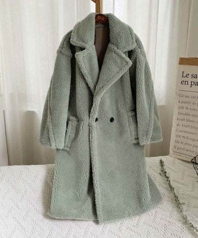 Lapel Lamb Fleece Coat With Pockets Faux Fur Coat Winter Warm Thickening Long Windbreaker Women's Clothing - Velora