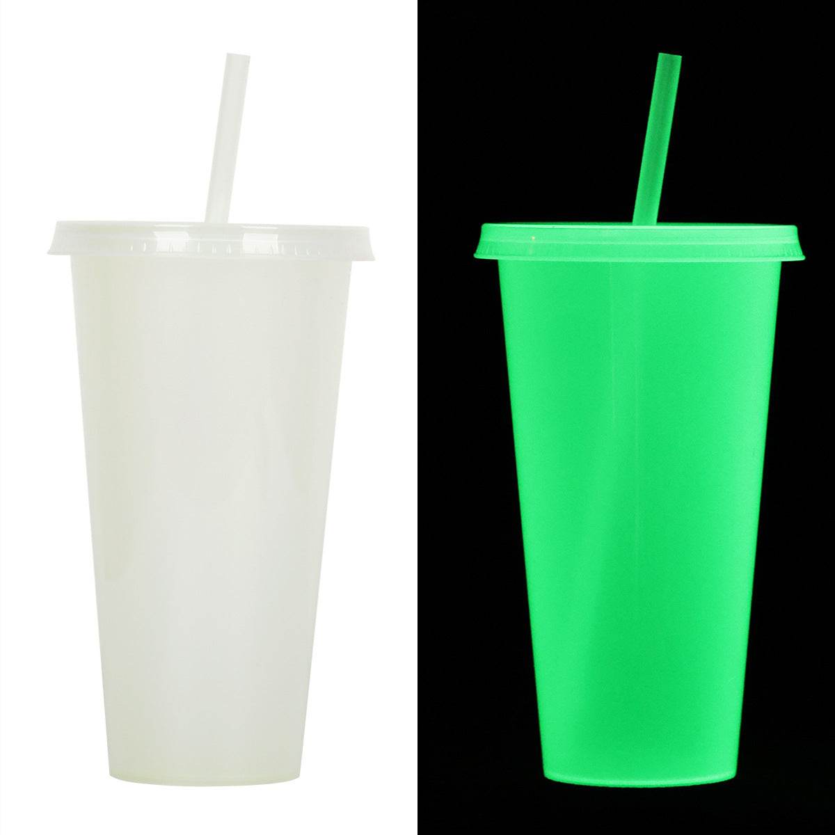 720ml Plastic Sippy Cup Halloween Luminous Straw Cup - Velora