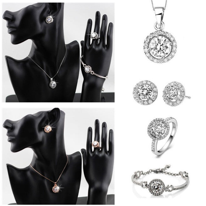 Queen's Luck SET OF 5 Pcs In Swarovski Crystal With White Yellow And Rose Gold Overlay