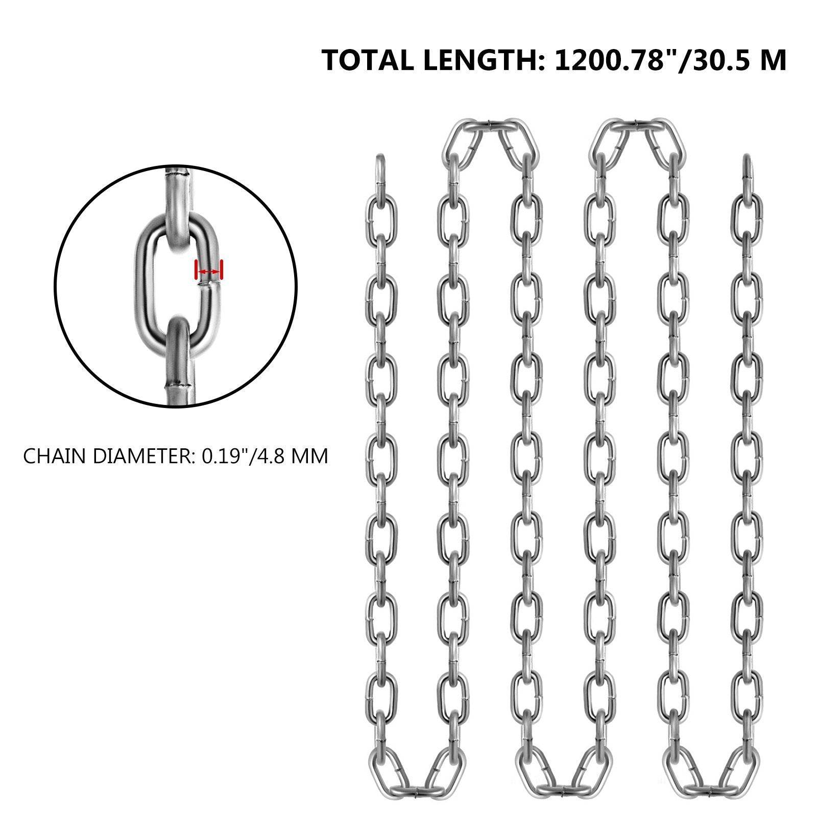 Grade 30 Chain 3 16 Inch By 100Ft Length Grade 30 Proof Coil Chain Zinc Plated Grade 30 Chain For Towing Logging Agriculture And Guard Rails - Velora