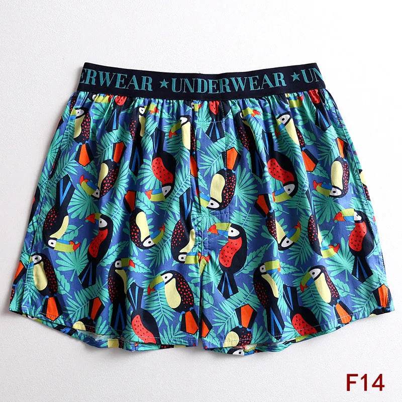 Cartoon Printed Cotton Men's Underwear Loose Boxer Short Breathable
