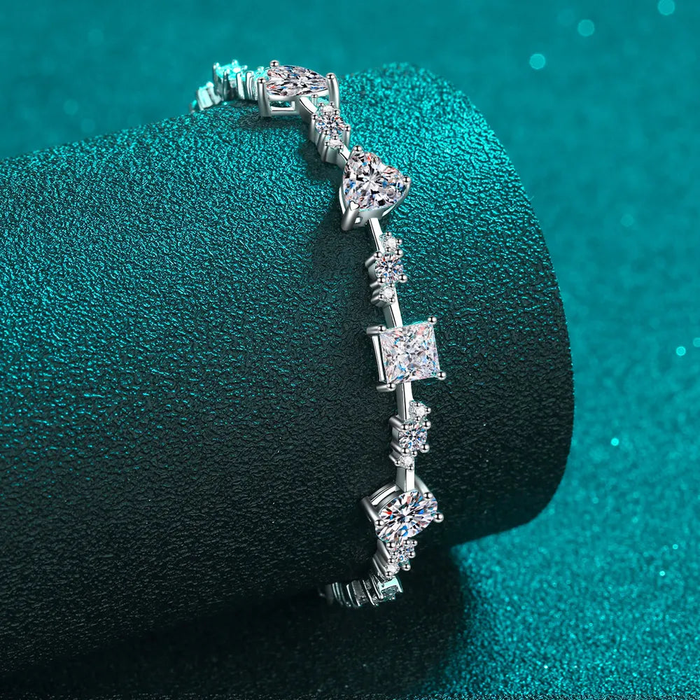 6.2 Carat Moissanite 925 Sterling Silver Bracelet - Velora Luxury Fashion
