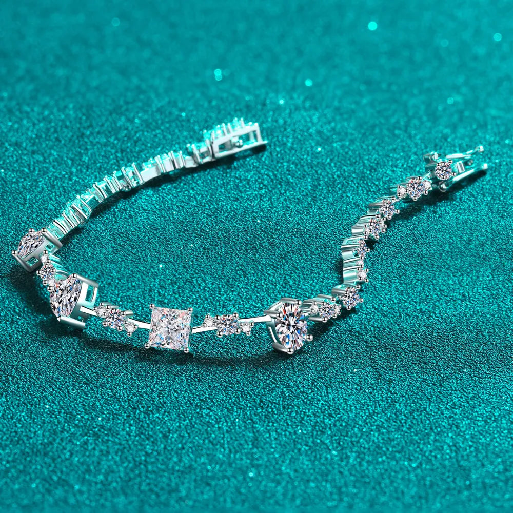 6.2 Carat Moissanite 925 Sterling Silver Bracelet - Velora Luxury Fashion