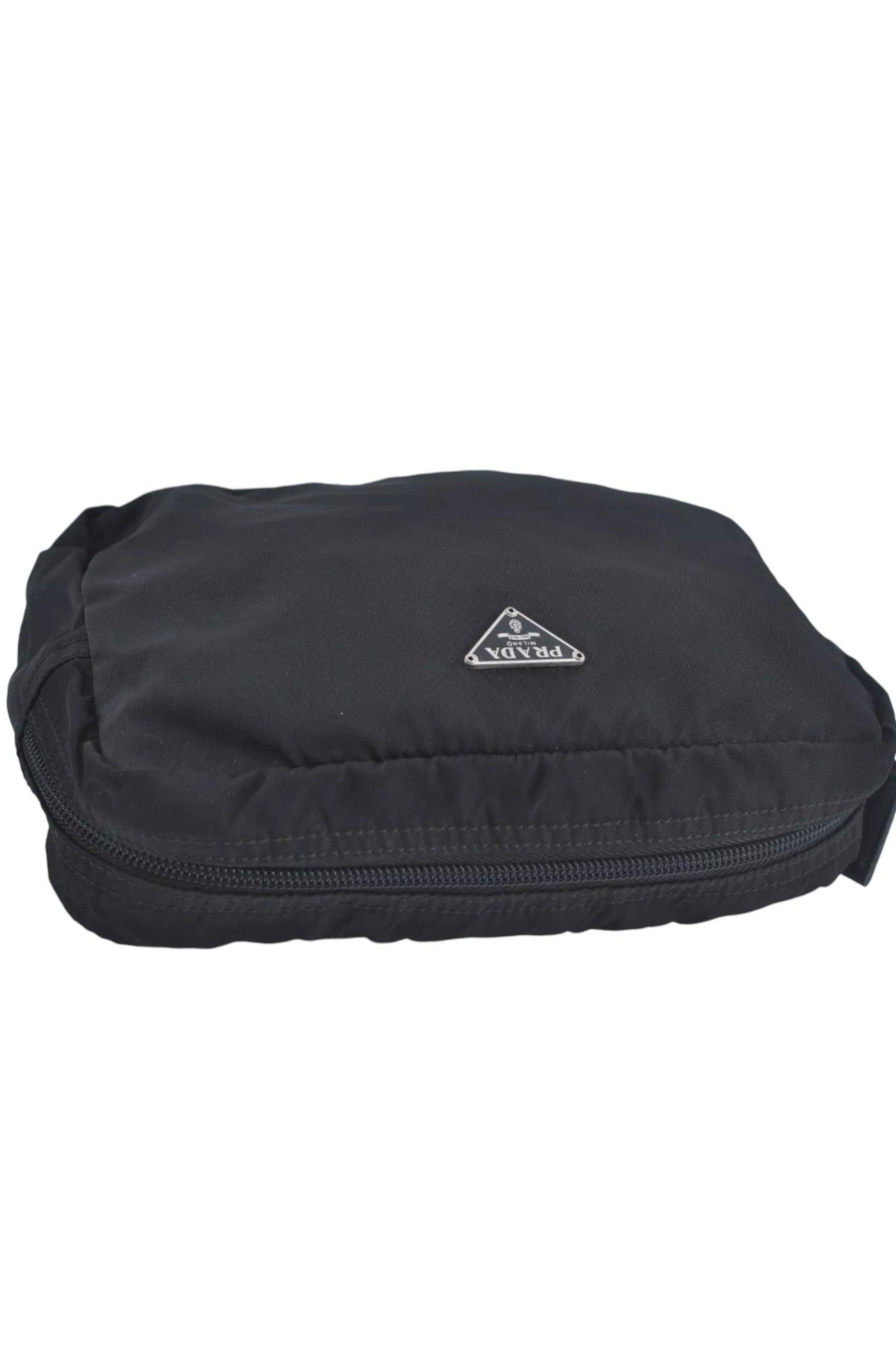 PRADA Nylon Leather Pouch Purse Black 3978K - Velora