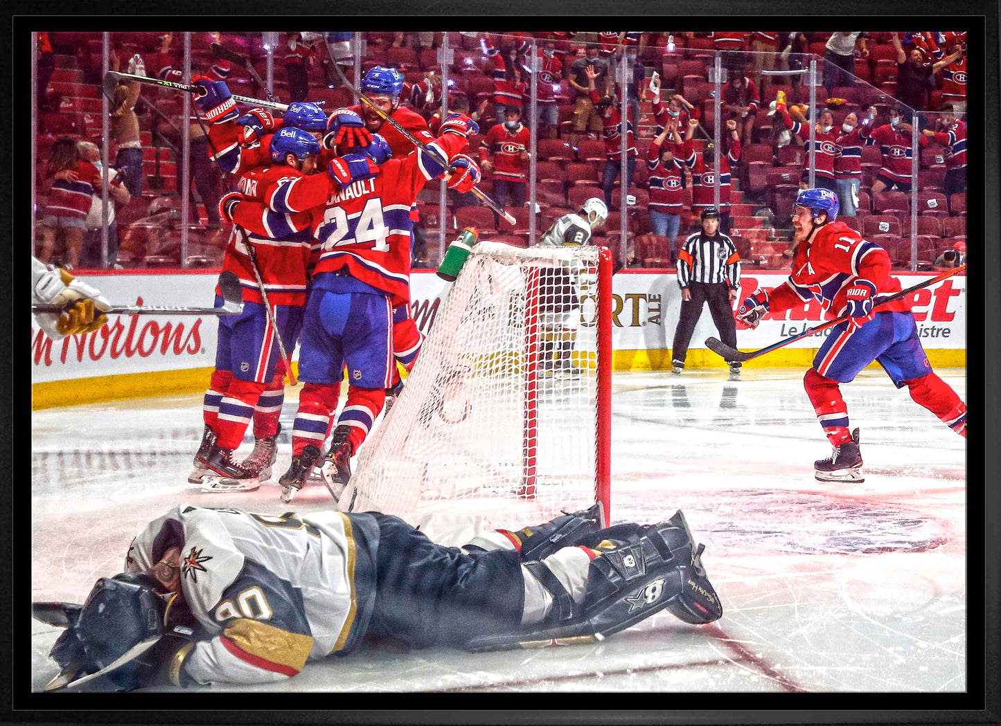 Montreal Canadiens Framed 20x29 Game-Winning Goal Canvas Frameworth Sports Marketing