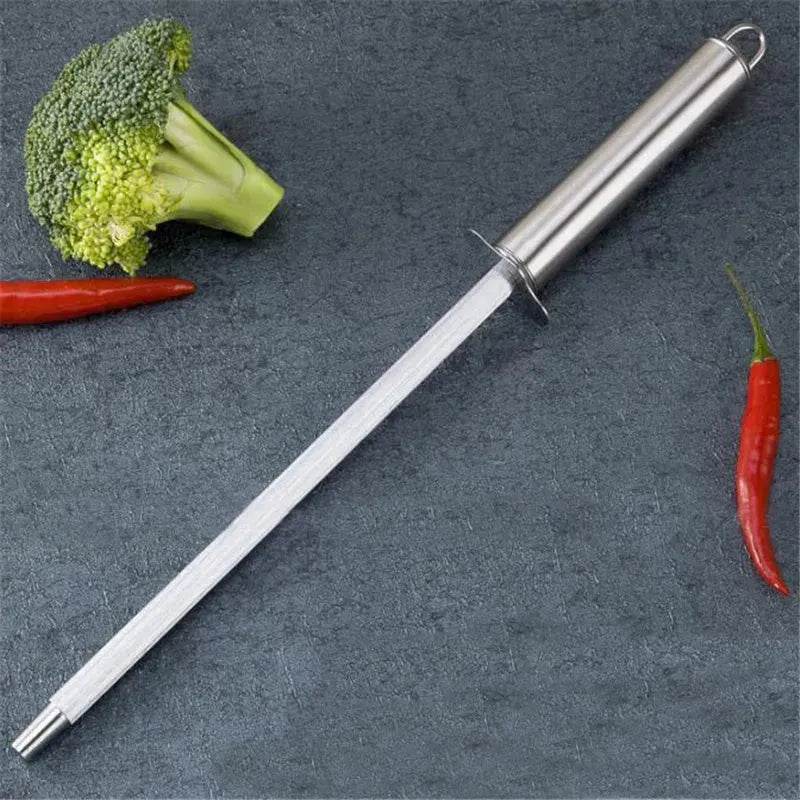 Stainless steel honing rod Household kitchen knife sharpener stick - Velora