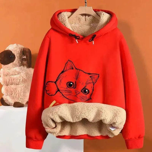 Unisex Fleece-lined Thick Hoodie Sweatshirt Pullover top - Velora