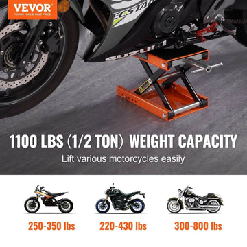 VEVOR Motorcycle Lift Scissors Lift Jack Center Hoist Crank Stand