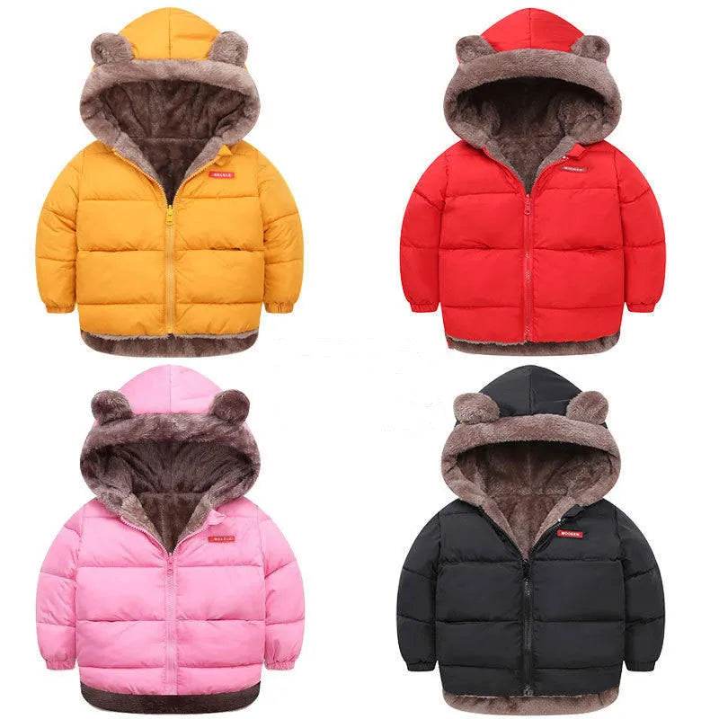 Children Boy's Cotton-padded Fleece Lined Puffer Winter Jacket for Kids - Velora