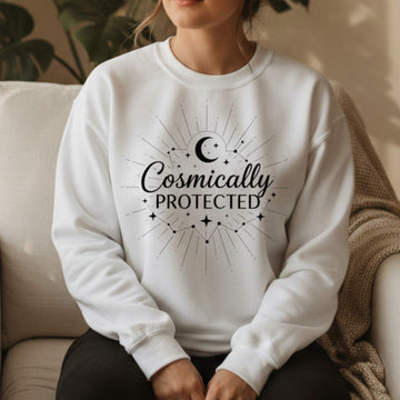 Cosmically Protected Sweatshirt | Celestial Crewneck for Women | Spiritual Gift