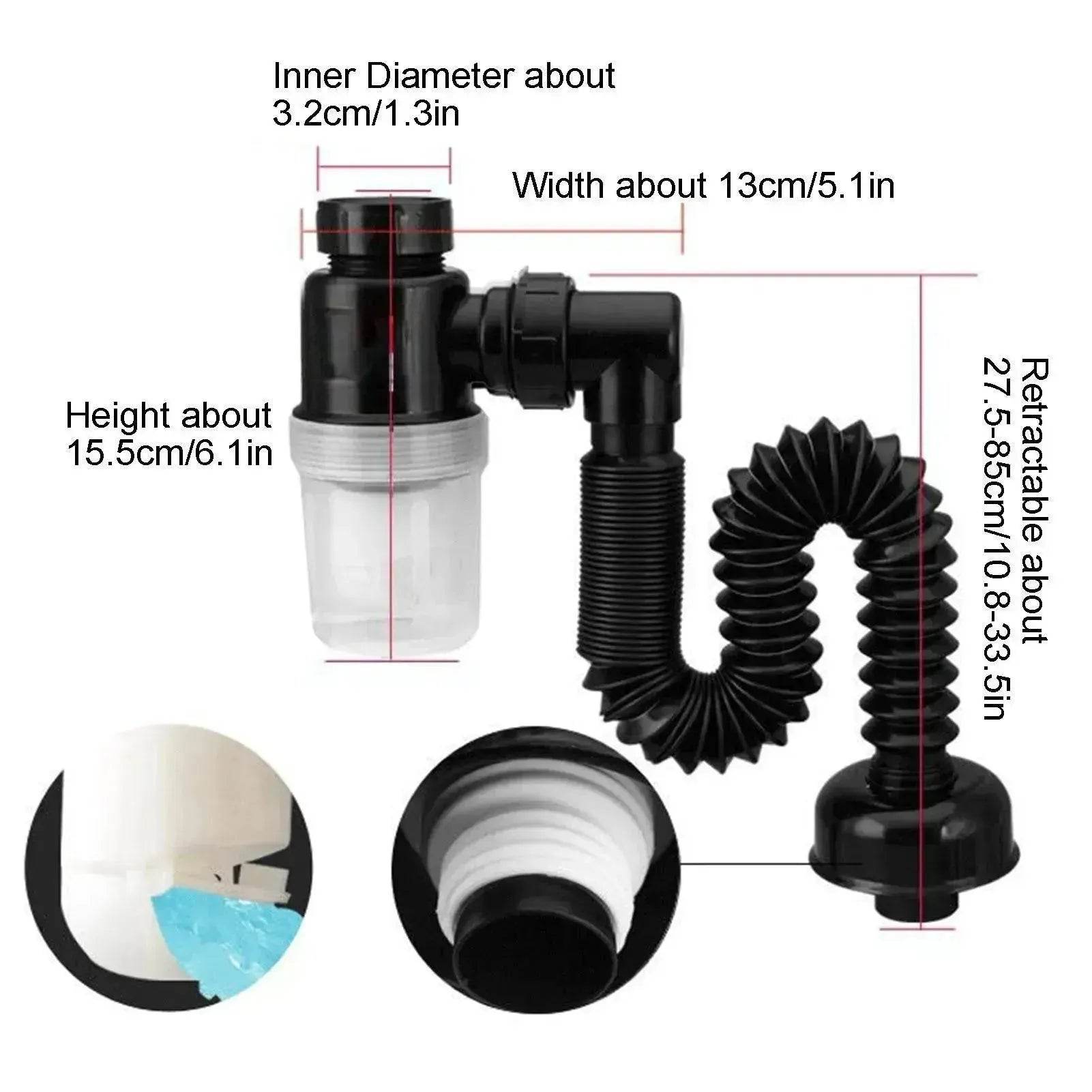 Universal Kitchen Bathroom Sink Drain Pipe Set Retractable Sewer Drainage Water Hose Wash Basin Drainer Plumbing Fittings. - Velora