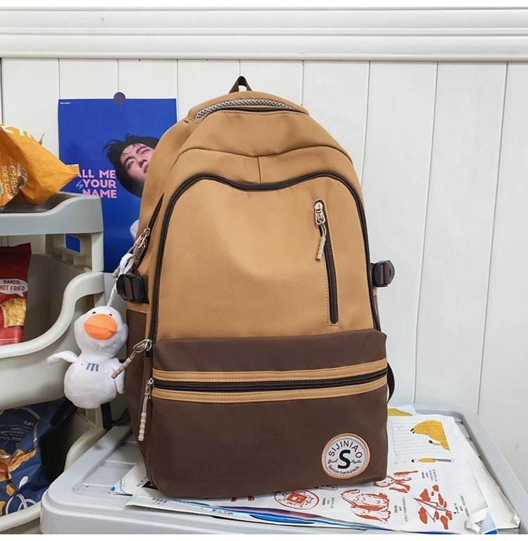 Retro Contrast Color Casual Backpack For Women - Velora