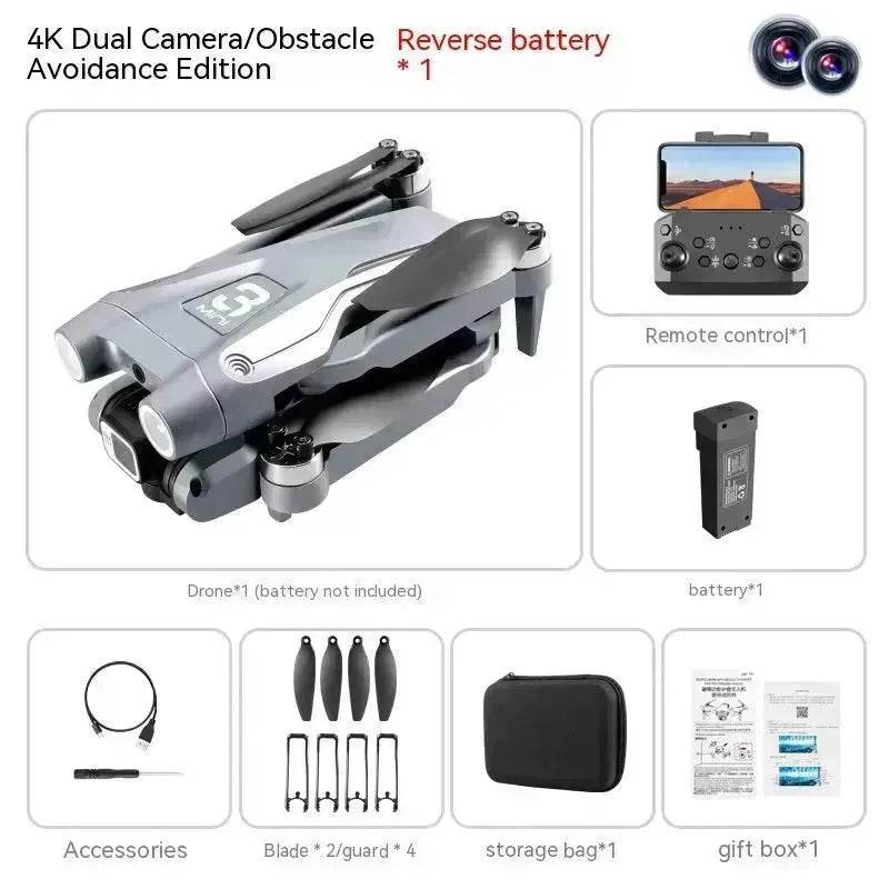 UAV Optical Flow Dual Camera Drone 480p Camera Obstacle Avoidance Aerial Photography Foldable Quadcopter - Velora