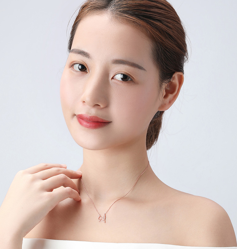 Swarovski Unicorn Necklace in Rose Gold for Women