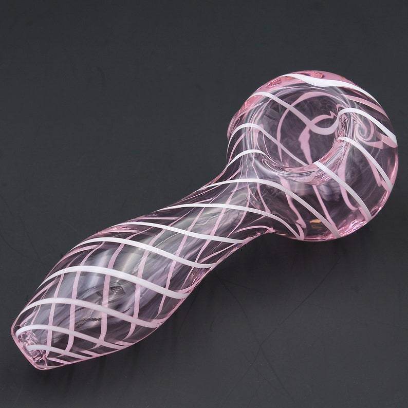 Color Stripes Glass Crafts Hookah Pipe - Velora