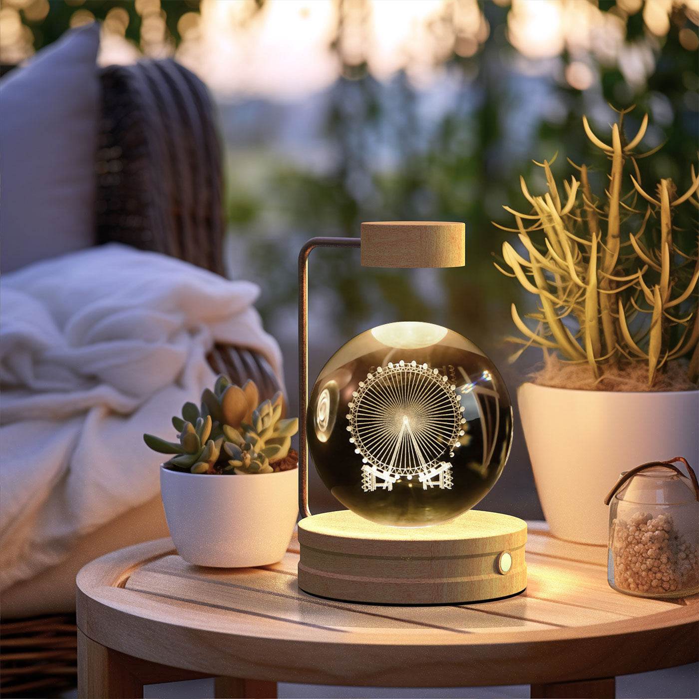 Crystal Ball Cosmic Dinosaur Indoor Night Light USB Power Warm Bedside Light Birthday Gift Night Lamp - Velora