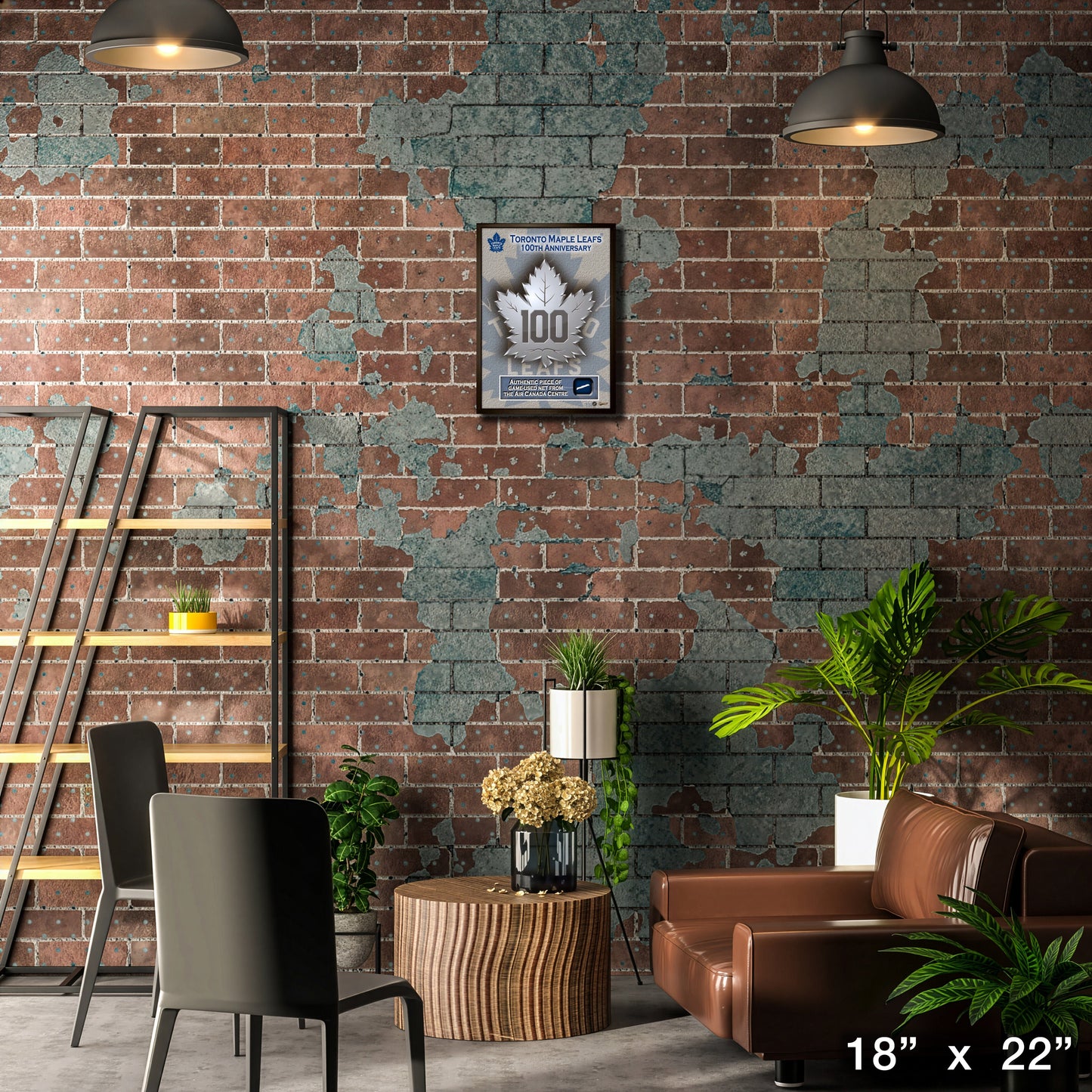 Toronto Maple Leafs Framed 16x20 100th Anniversary With Game-Used Net