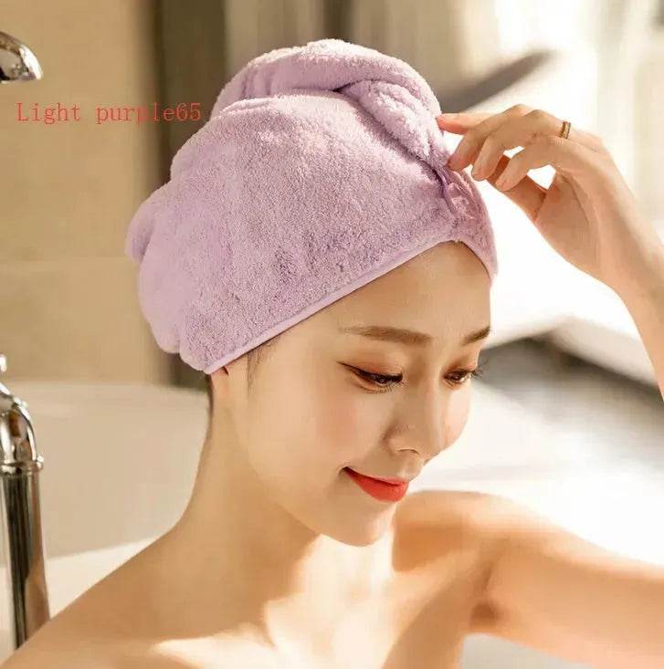 Women's Microfiber Hair Dryer Cap Absorbent Hair Towel. - Velora