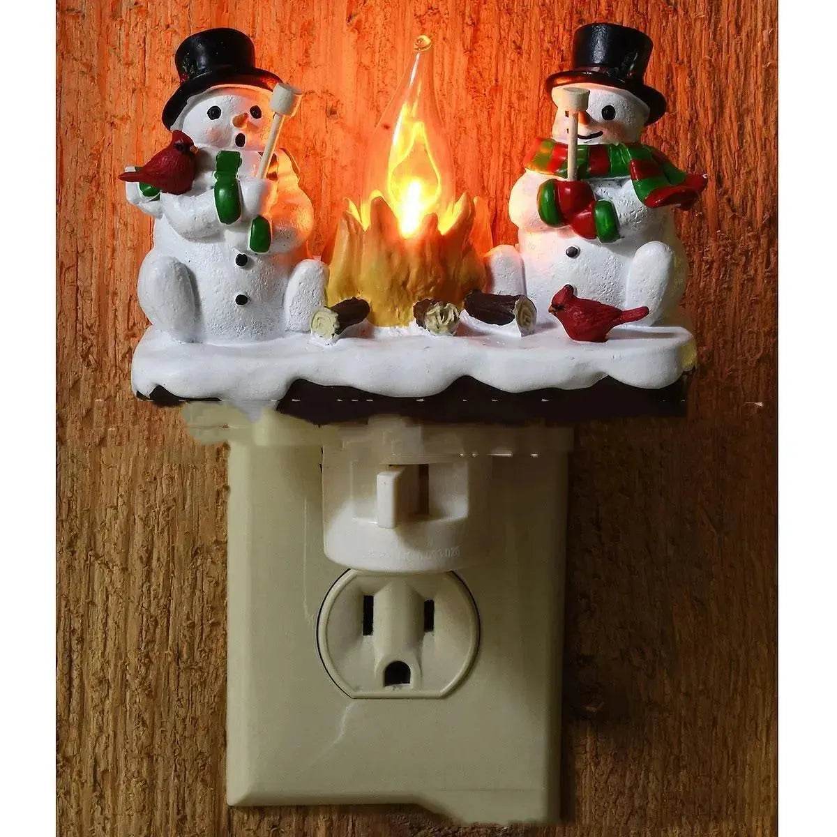 Christmas Snowman And Campfire Night Light Gift for kids - Velora