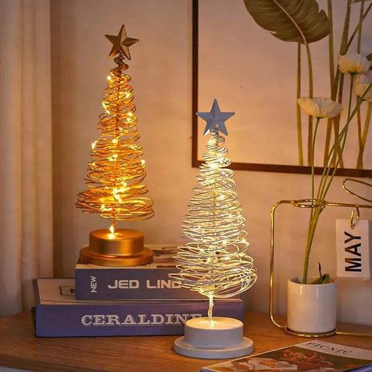 Spiral LED Light Christmas Tree Decoration Night Light Ornaments - Velora