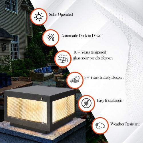 Solar Wall Light With Dimmable LEDs Landscape Pathway Light - Velora