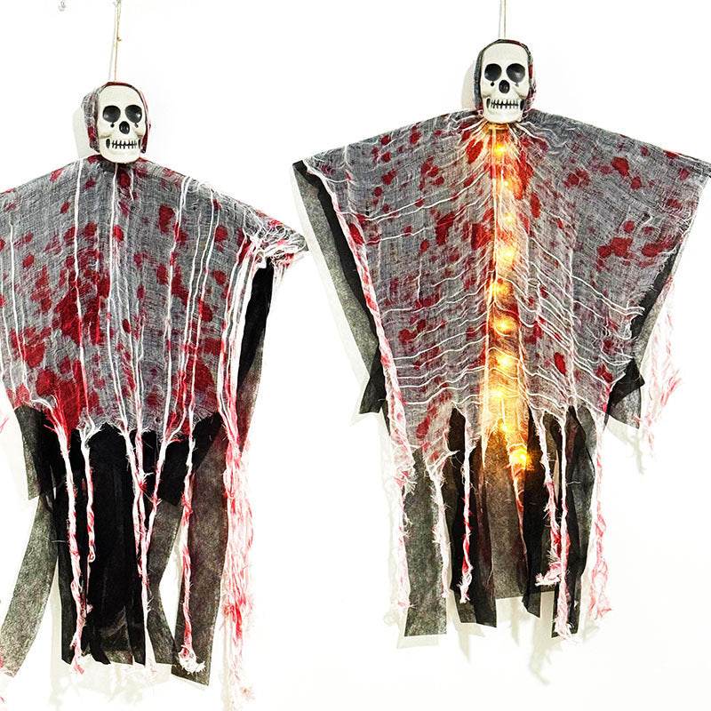 Halloween Decoration Blood-dyed Luminous Skull Hanging Ghost Outdoor Ornaments - Velora