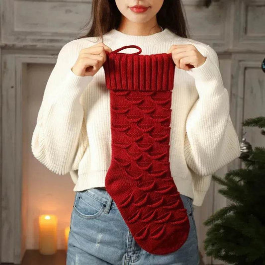 Christmas Gift Bag Decorative Socks Knitted Hanging Decoration - Velora
