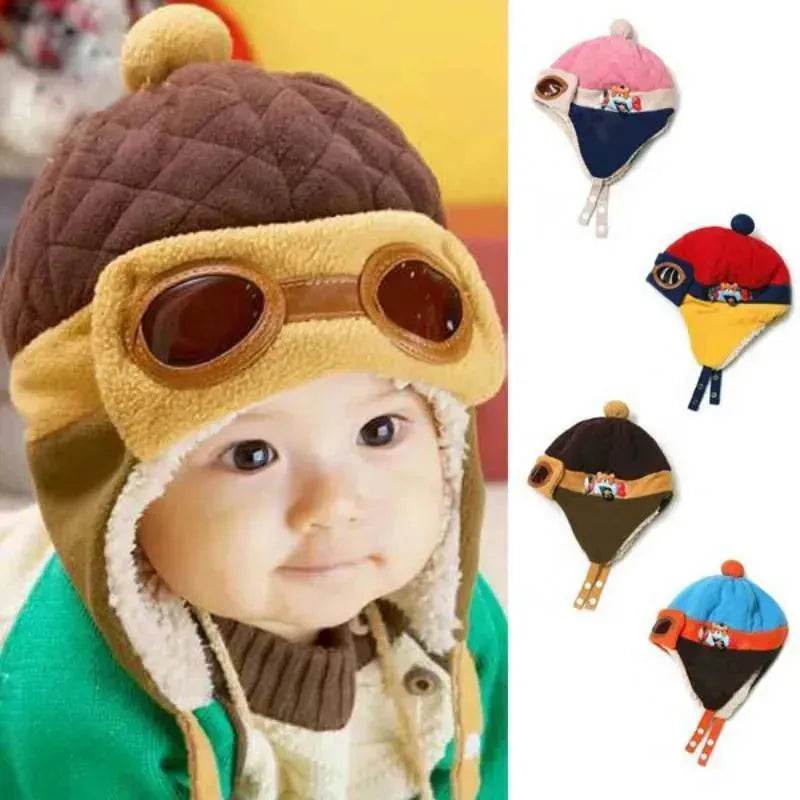 Baby and Toddler Winter hat Hooded Winter Pilot Beanie Warm baby cap - Velora