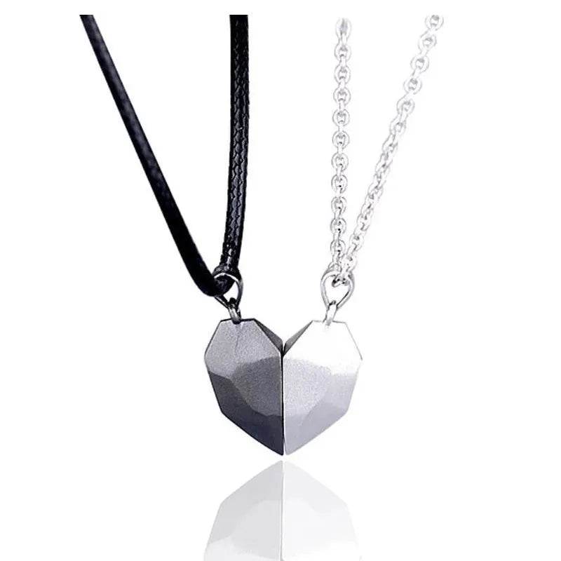 Creative Magnet Necklace Love Heart Broken Men And Women - Velora