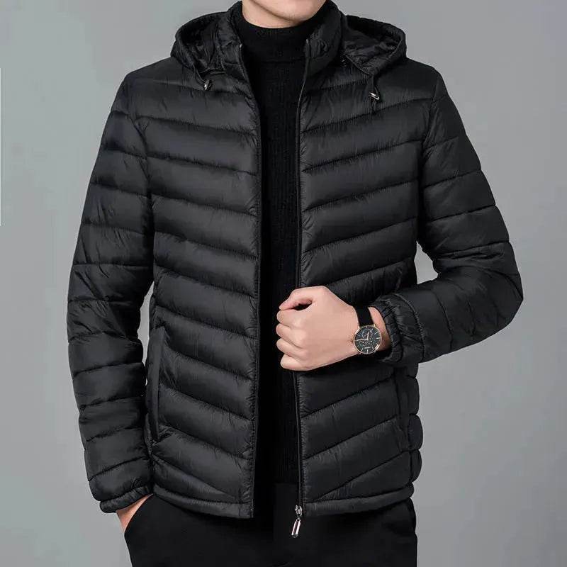 Men's Winter Zip up Hooded Puffer jacket Quilted down coat jacket - Velora