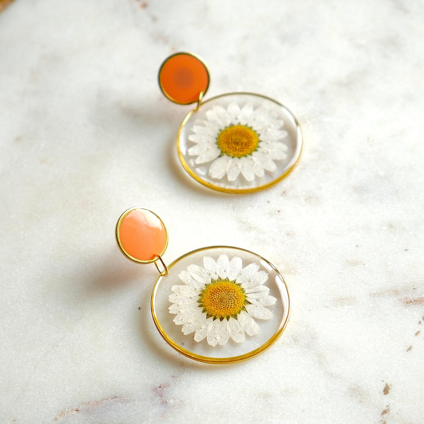 Boucles d'oreilles duo Morgo blanc - rond - Velora