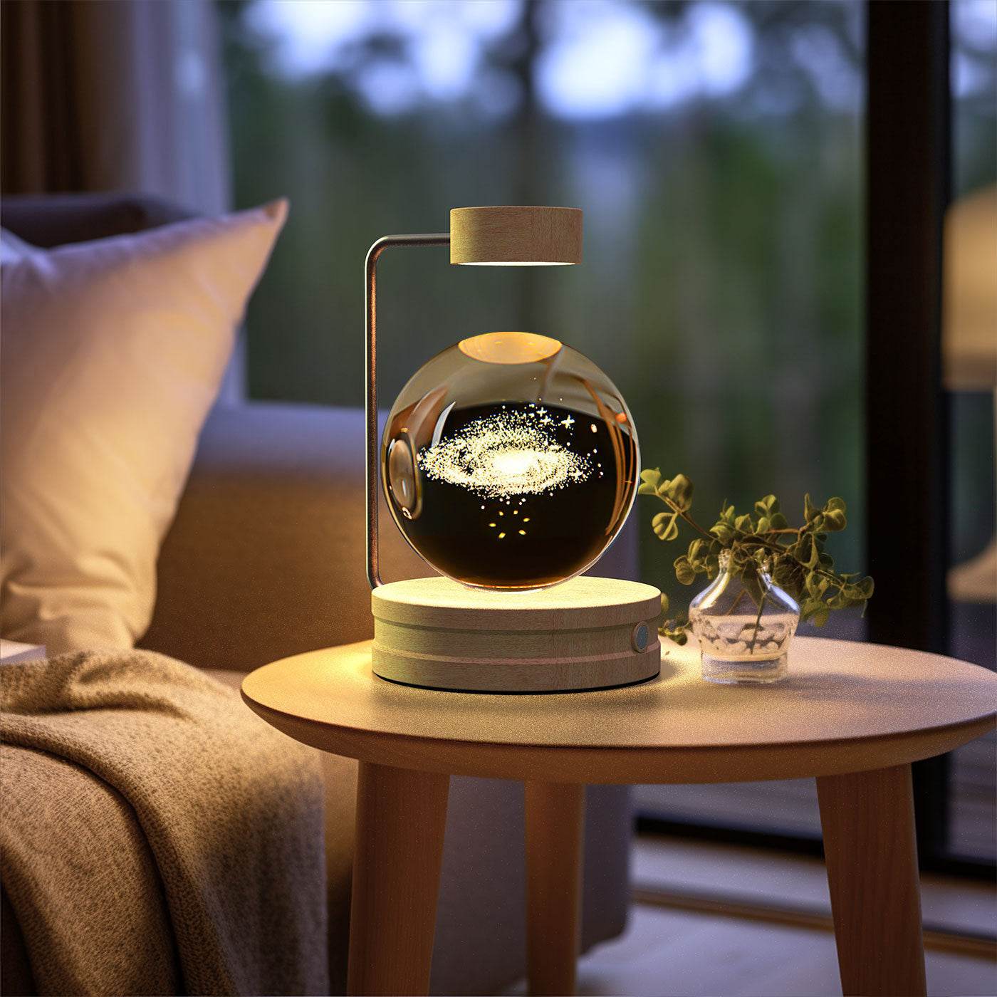 Crystal Ball Cosmic Dinosaur Indoor Night Light USB Power Warm Bedside Light Birthday Gift Night Lamp - Velora