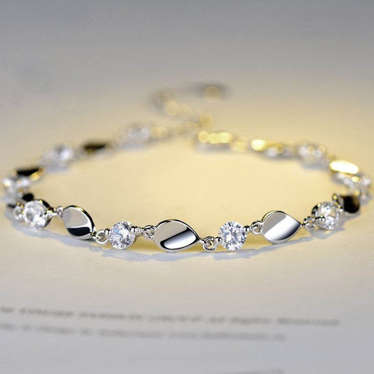 Diamond-encrusted 925 sterling silver bracelet - Velora