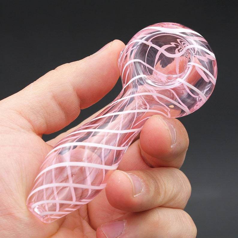 Color Stripes Glass Crafts Hookah Pipe - Velora