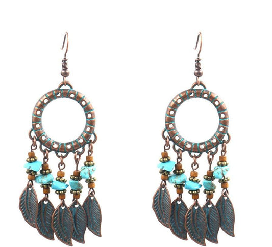 Handmade beaded tassel earrings - Velora