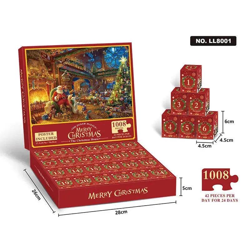 New 24 Boxes Unique Christmas Advent Calendar 2024 Jigsaw Puzzle - Velora
