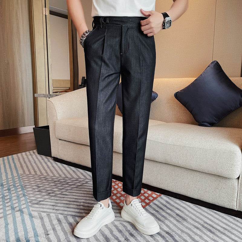 New Pure Color Casual Versatile Straight Leg Professional Business Work Trouser for men - Velora