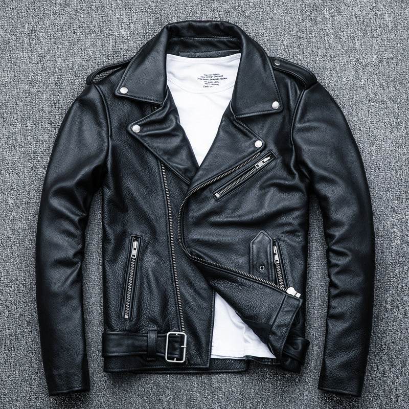 Pure Cowhide Biker's Leather Jacket - Velora