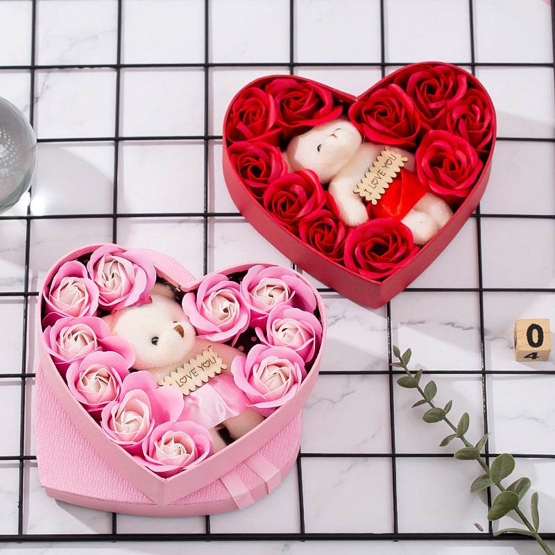 Heart-shaped Rose Red Gift Box New Year Christmas Gift Box Valentine's Day Christmas Gift Mother's Day Birthday Gift - Velora
