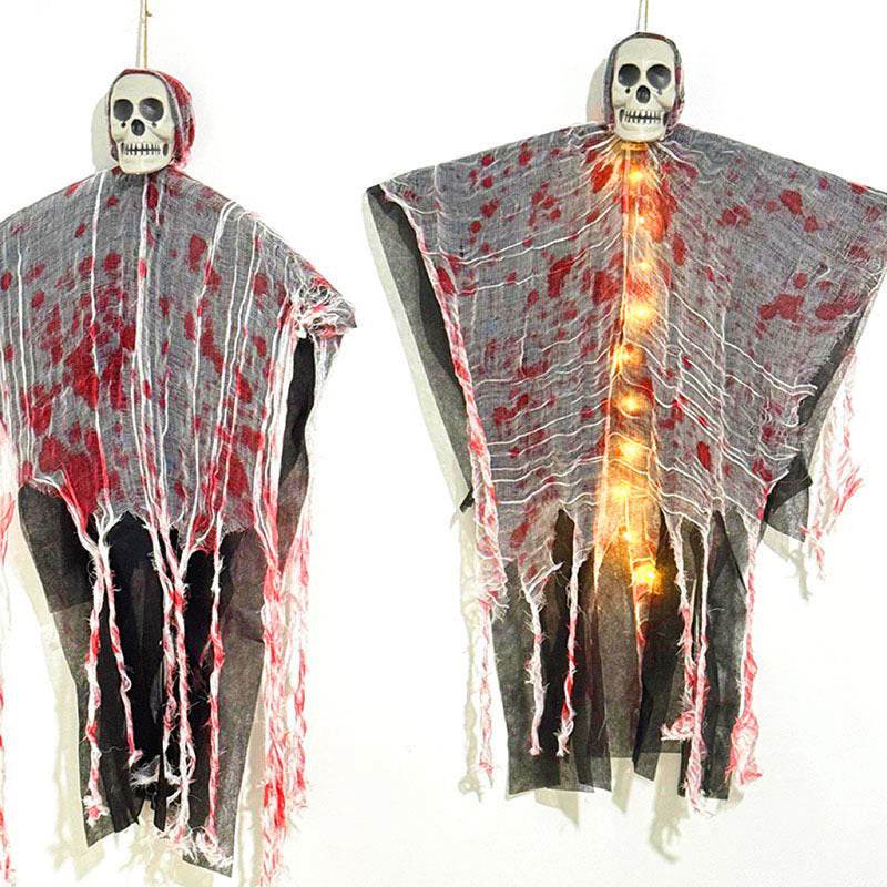 Halloween Decoration Blood-dyed Luminous Skull Hanging Ghost Outdoor Ornaments - Velora