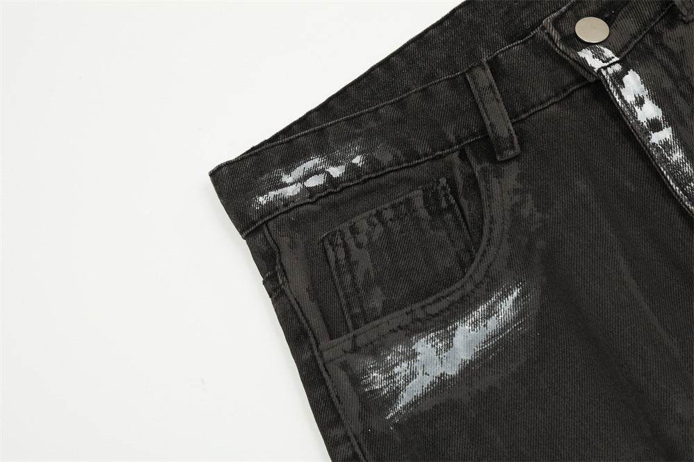 Punk Waste Soil Distressed Men Denim jeans pant Straight-leg Trousers - Velora