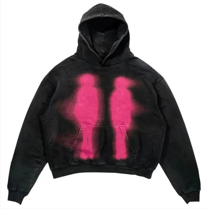 Men Skull Gothic Vintage Hoodie Sweatshirt Pullover top - Velora