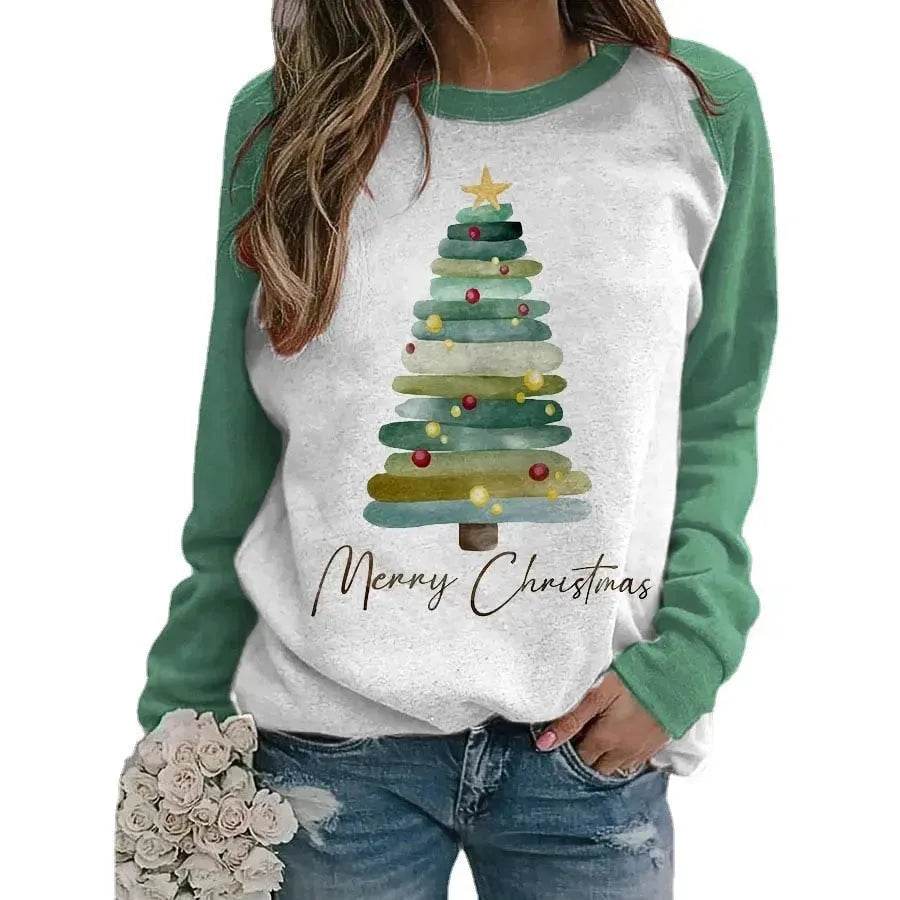 Christmas Tree 3D Digital Printing Women's Pullover Sweatshirt - Velora