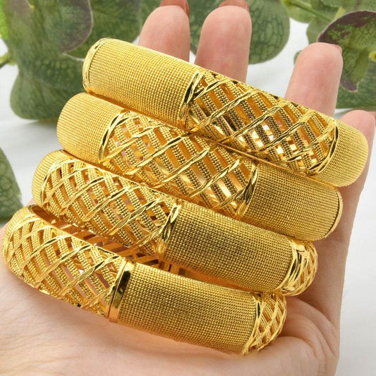 24K Gold Plated India Middle East Women's Sand Gold Bracelet - Velora
