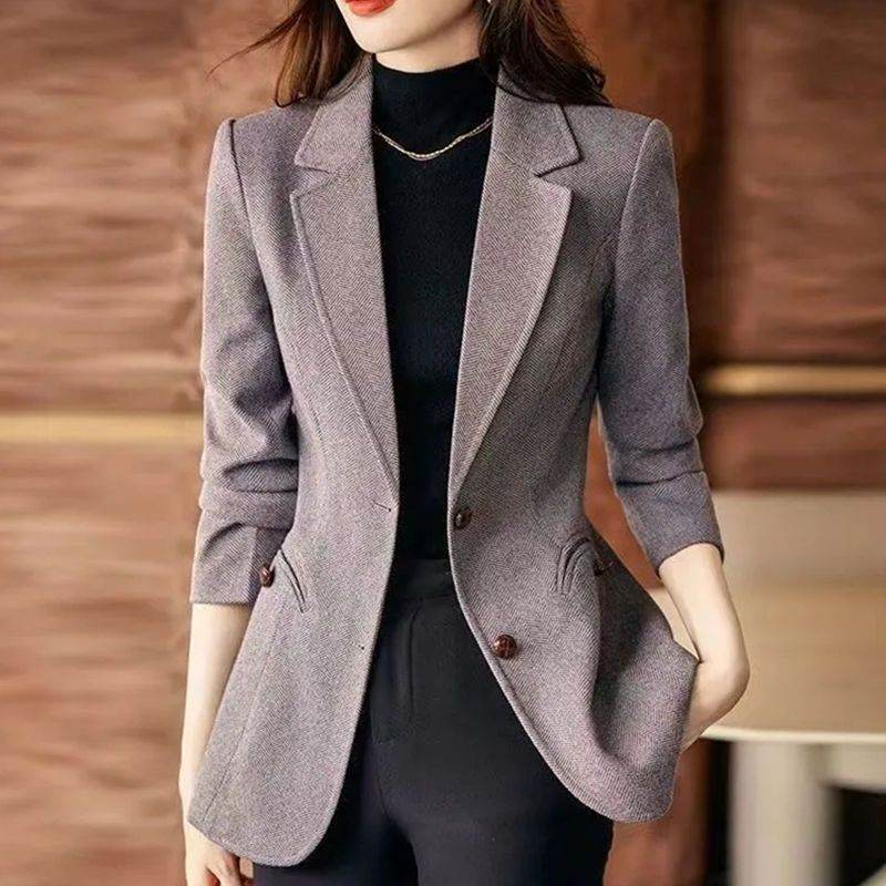 Fashion Personality Woolen Business Formal Blazer jacket Women - Velora