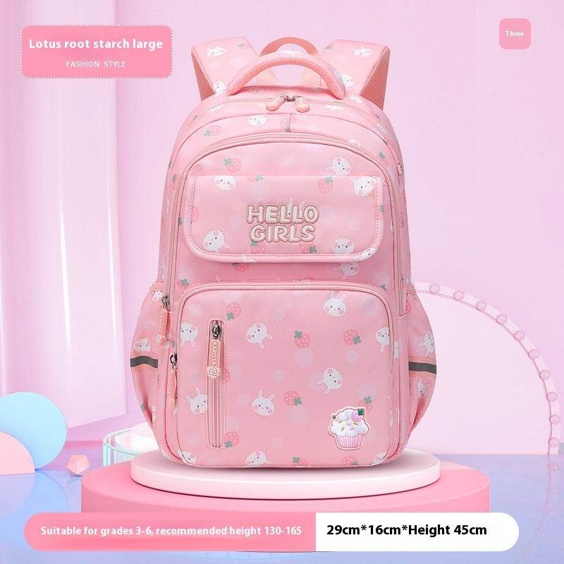 6-12-year-old Primary School Children Girls Backpack Large Capacity Schoolbag - Velora
