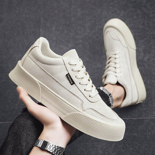 Casual Board Flat Shoes Men Breathable Thick-soled Lace-up Sneakers For Walking Running - Velora